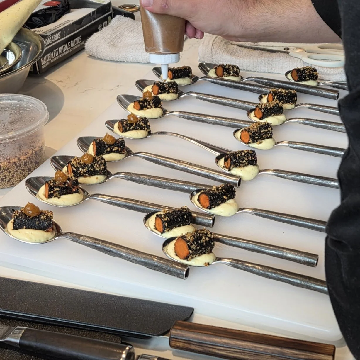 PARM CUSTARD, BURNT CARROT, SESAME DUKKAH, APRICOT GEL
