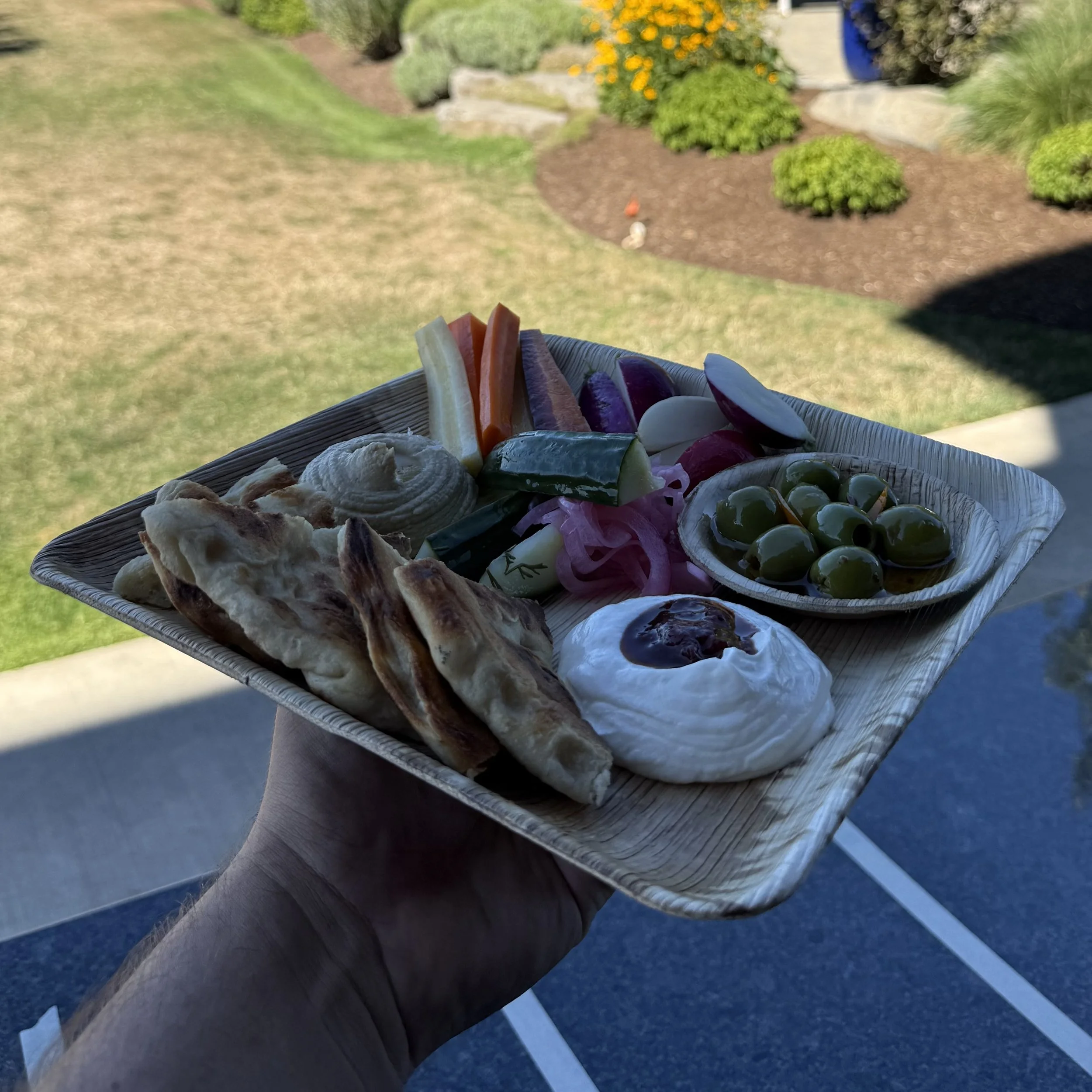 PITA, CRUDITES, LABNEH, STRAWBERRY CHUTNEY, MISO MUTUBAL, OLIVES, PICKLED VEGETABLES