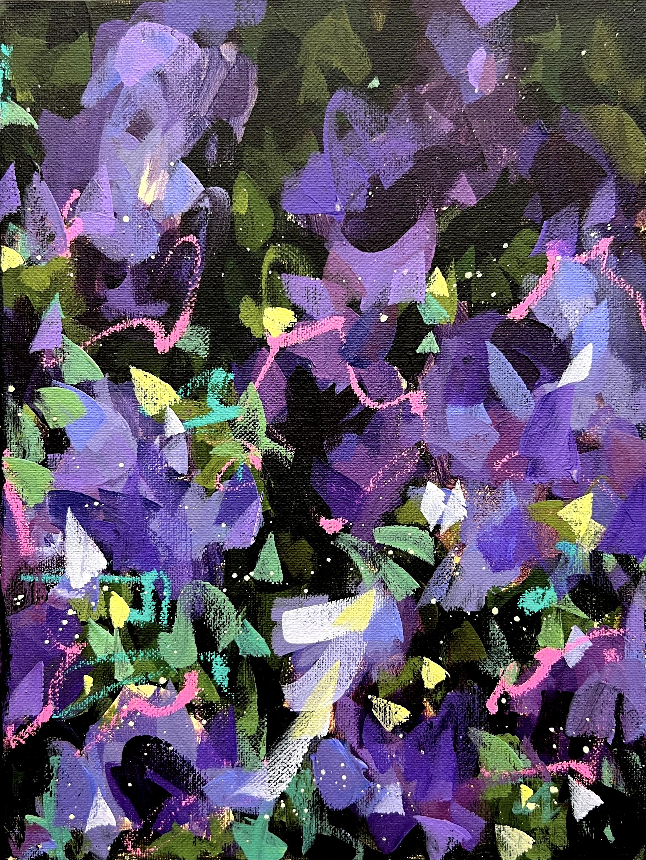 Birds Eye View,
acrylic, solid markers on canvas,
9"x12"