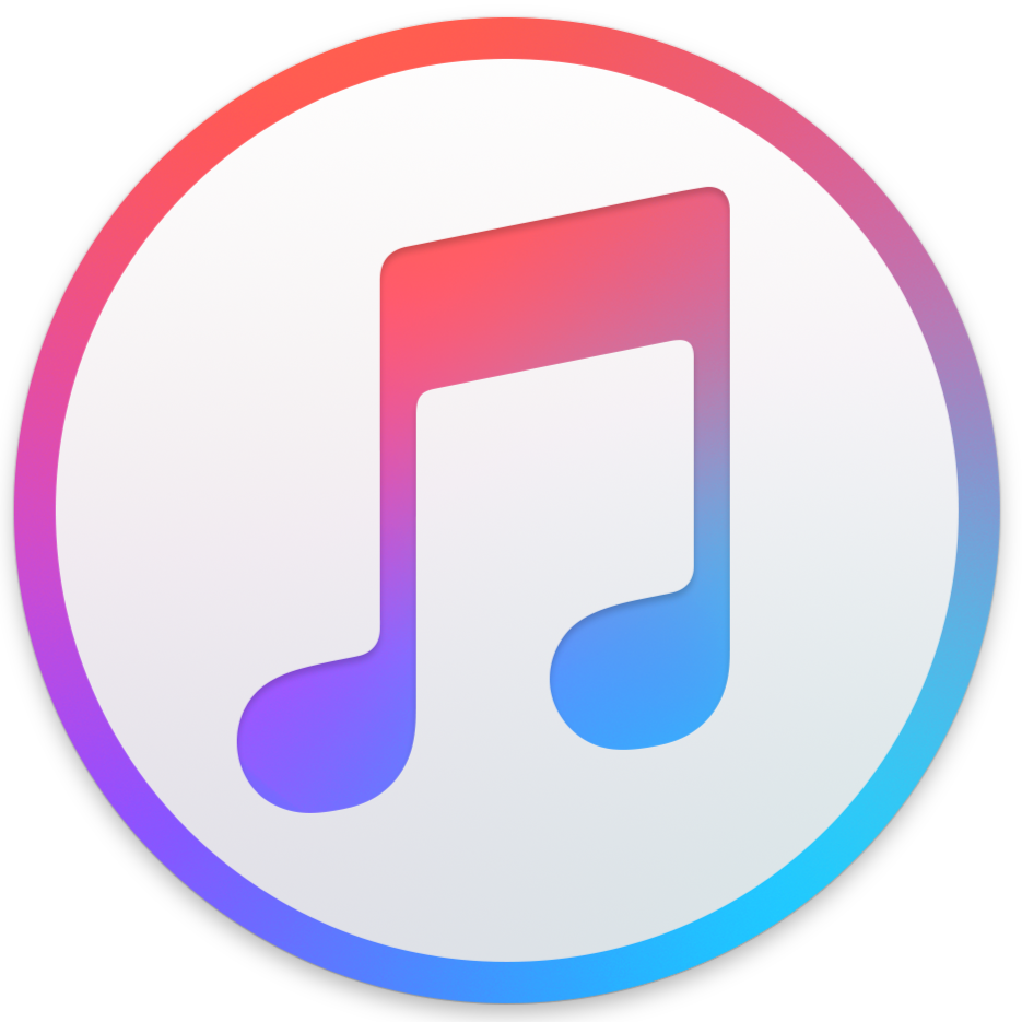 Apple music app icon with a music note inside a colorful gradient circle.