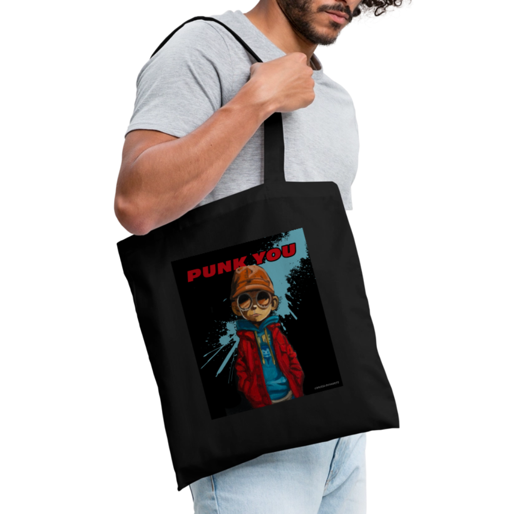 “PUNK YOU” Artistic Canvas Tote Bag | Eco-Friendly Reusable Shopper