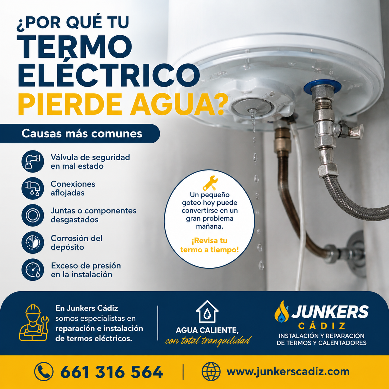 ¿Por qué un termo eléctrico pierde agua? Causas, soluciones y cuándo llamar a un técnico