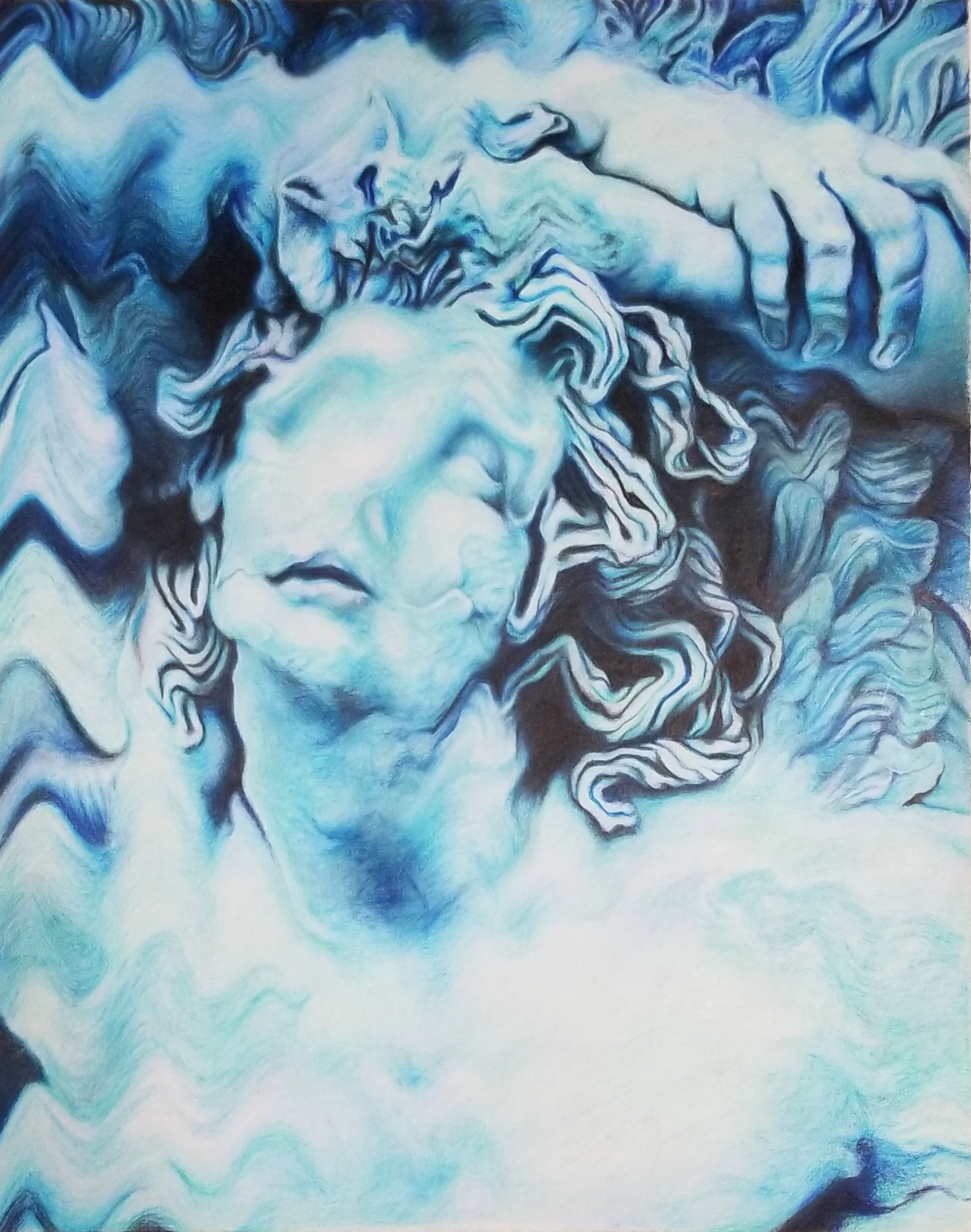 Dissolver, colored pencil on watercolor paper, 24 x 20 in. 2019