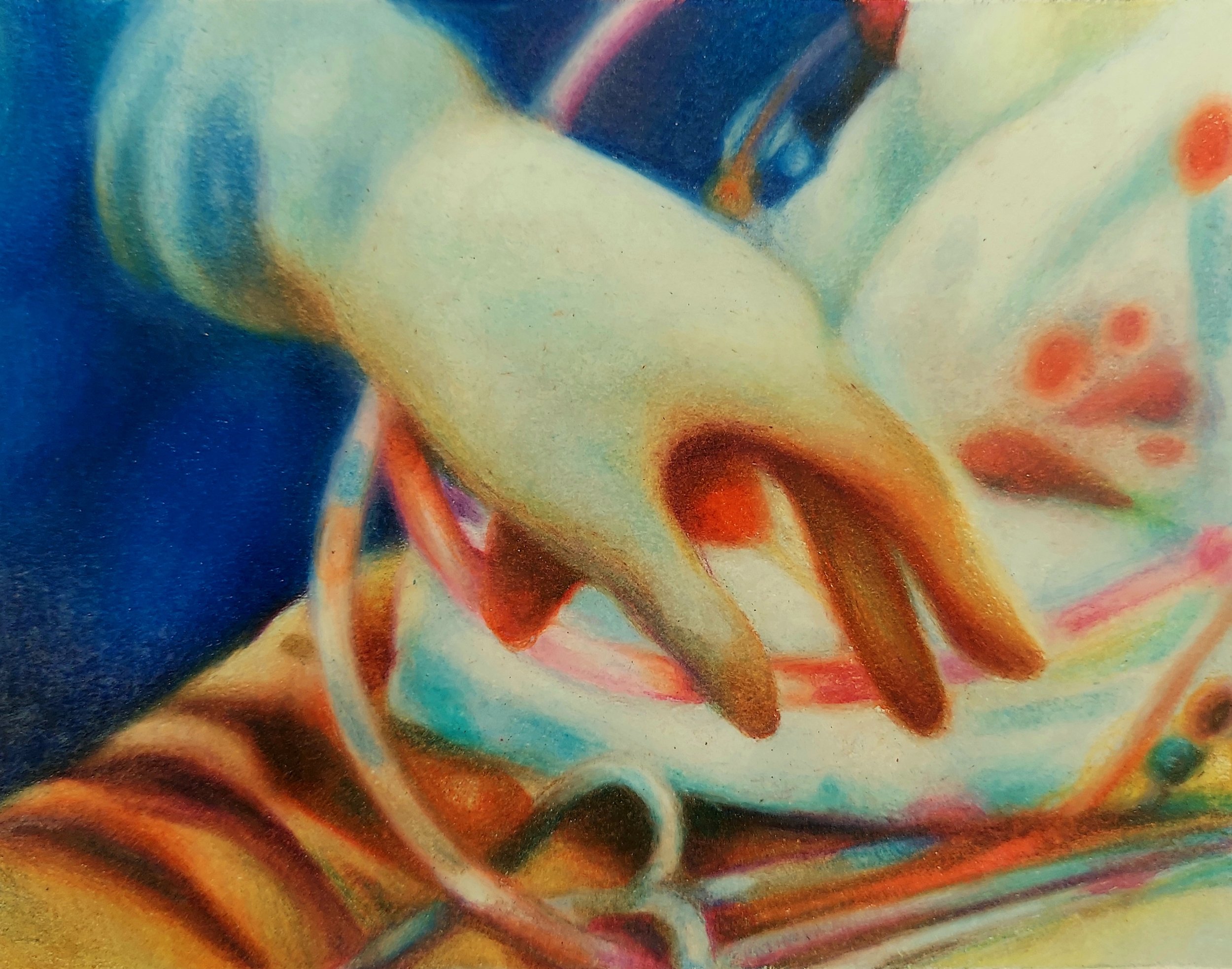 Deep Dreaming Study II, colored pencil on watercolor paper, 8 x 12 in. 2021