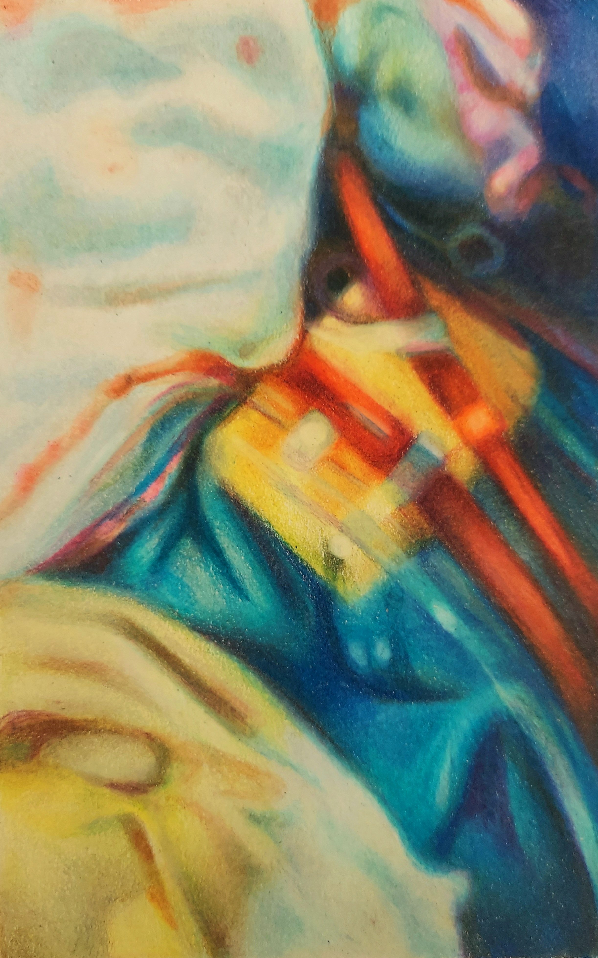 Deep Dreaming Study III, colored pencil on watercolor paper, 11 x 5.5 in. 2021