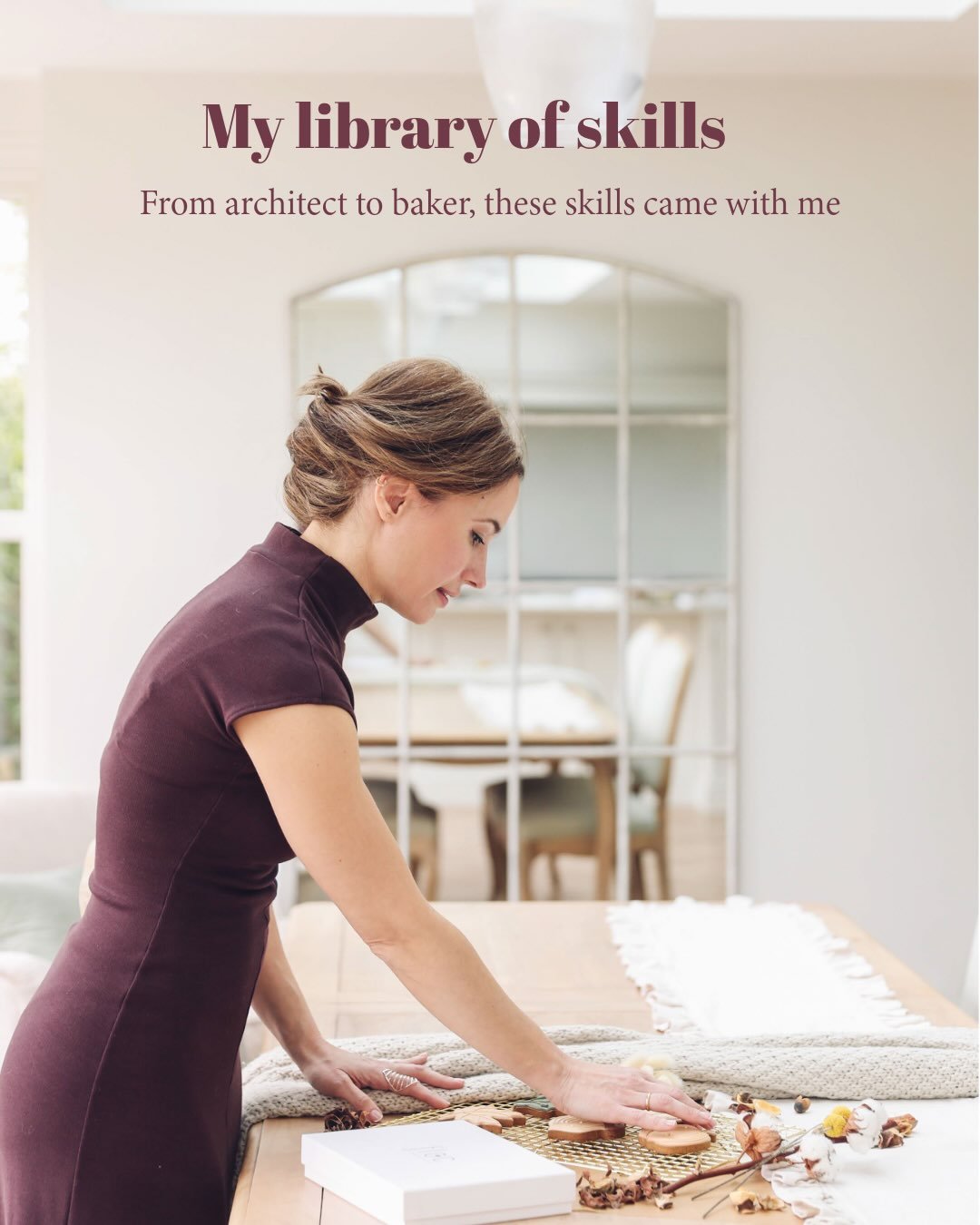 Before I was a baker I was an architect for nearly 20years. 
People often ask if I miss it, the truth is I still use those skills every single day just on a much smaller scale. 
Pattern, like a geometric stencil on a cake 
Composition, deciding where