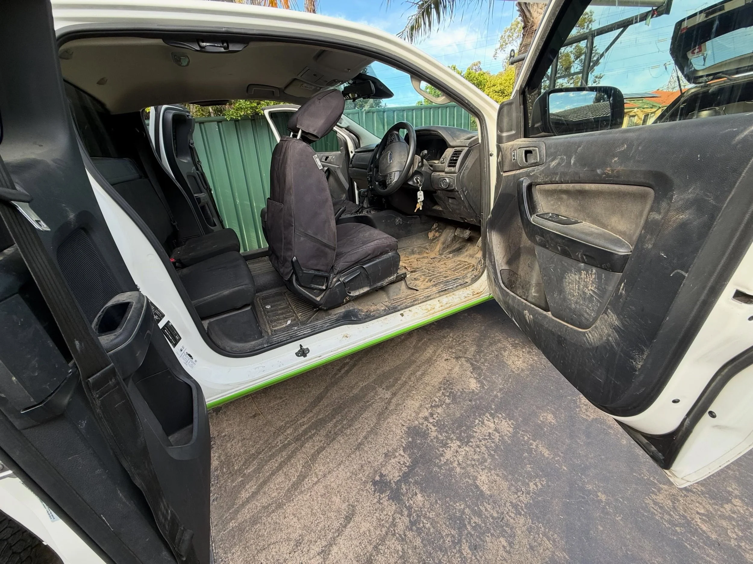 Interior detail last week on a well loved Ford Ranger. Lots of mud and dirt from various job sites. Back to its former glory.