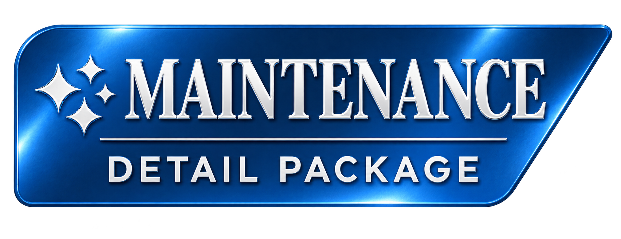 Blue sign with the words 'Maintenance Detail Package' and the logo of the Pittsburgh Steelers.