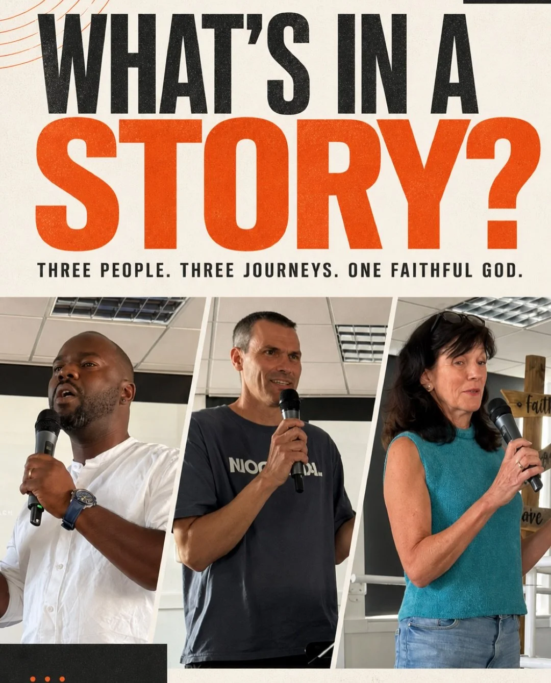What&rsquo;s in a story?

Throughout August, we heard three honest and powerful stories from Bev, Gareth and Chizzy.

Stories of fear giving way to faith.
Of learning to stop performing and start being honest with God.
Of discovering that, in Christ,