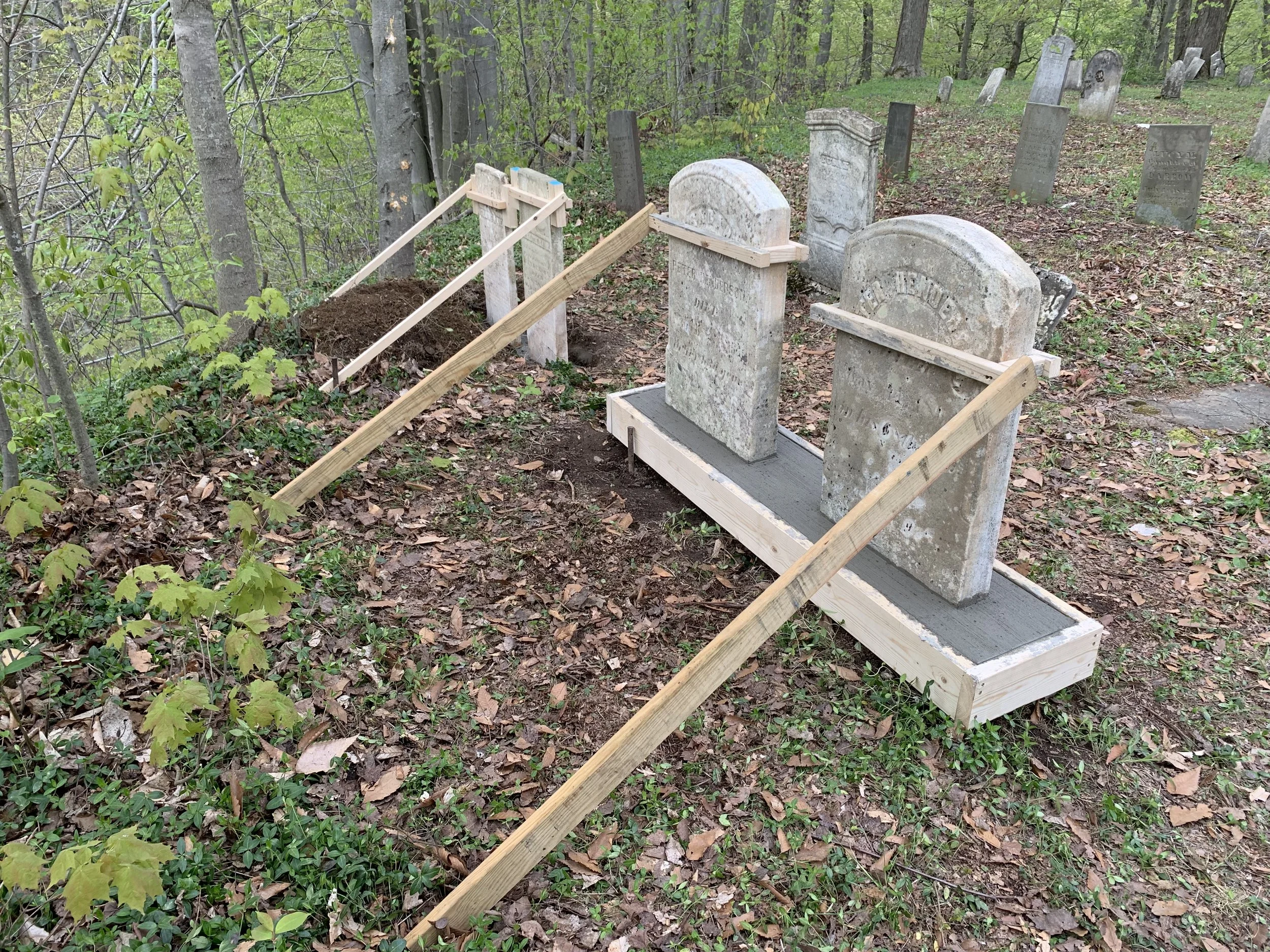 Newly restored gravestone monuments in Central New York