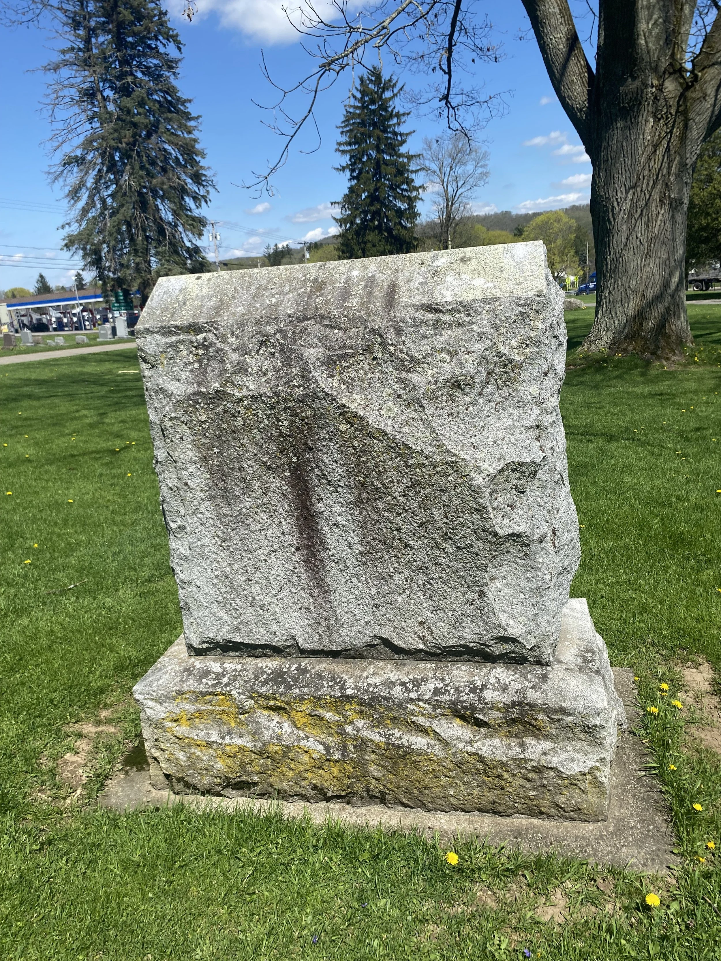 Gravestone monument in Cortland New York