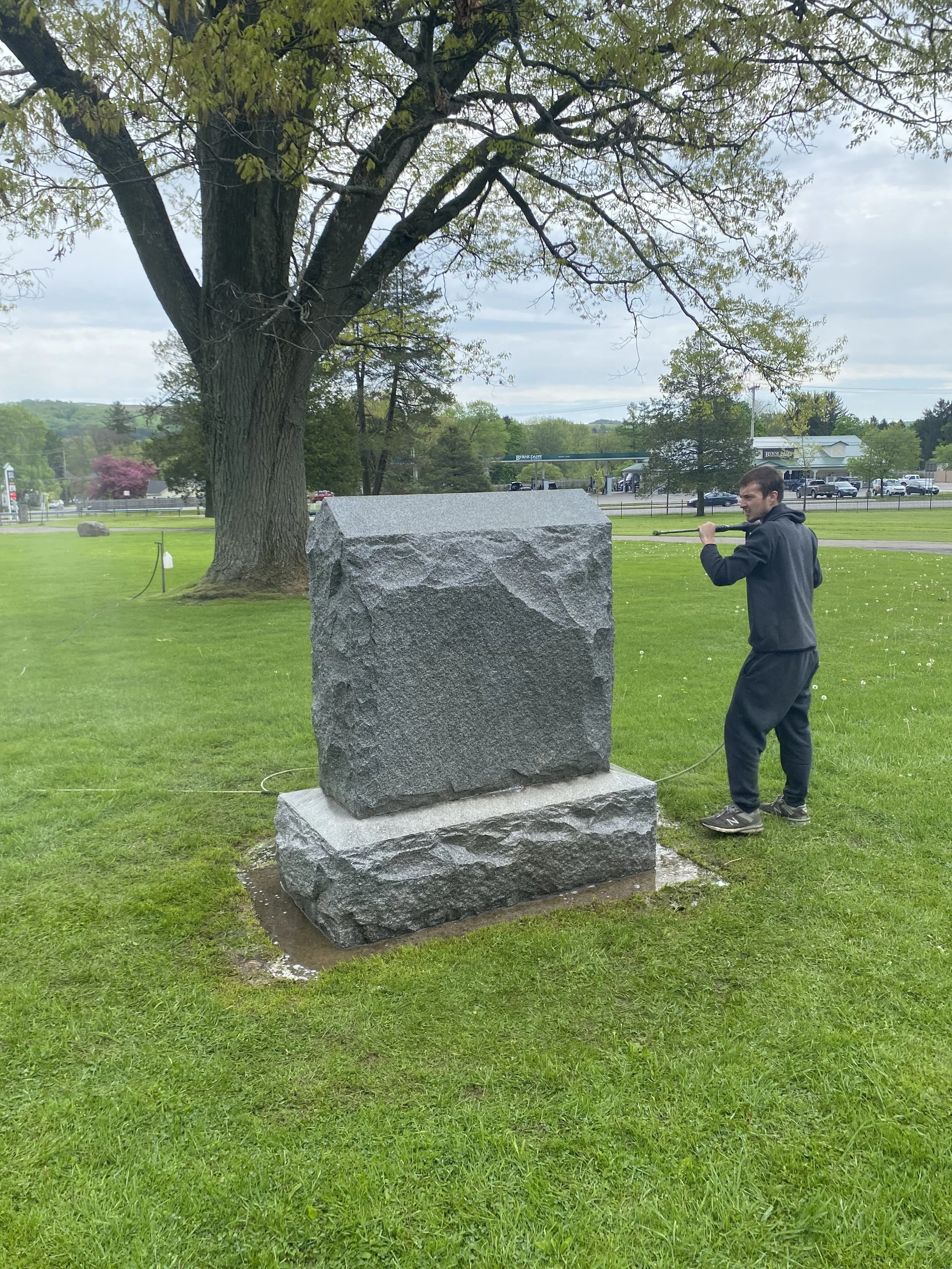 Gravestone monument cleaning in Central New York