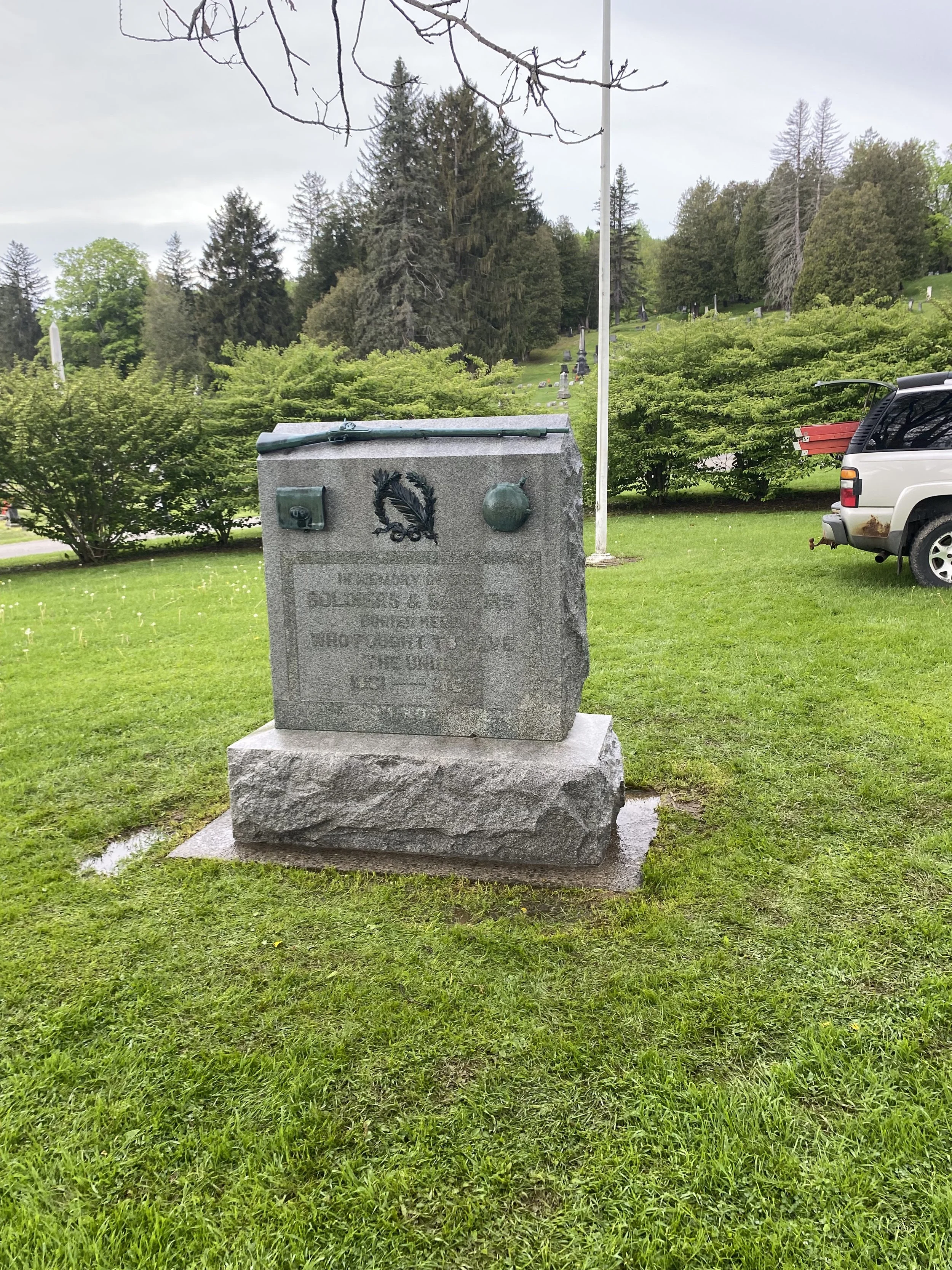Cleaned gravestone monument in Central New York