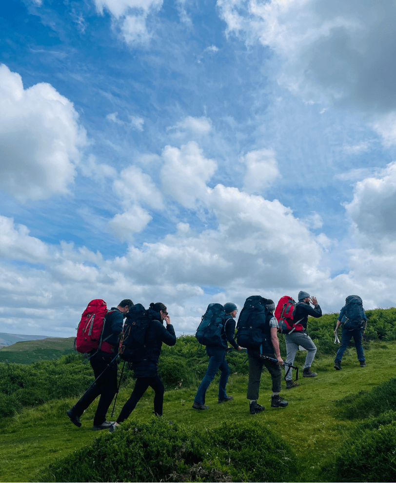 A group of hikers on a wilderness expedition.