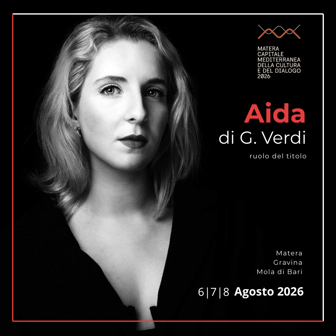 Brigitte Tornay debutta nel ruolo di Aida, per  Matera, Capitale della Cultura del mediterraneo 2026