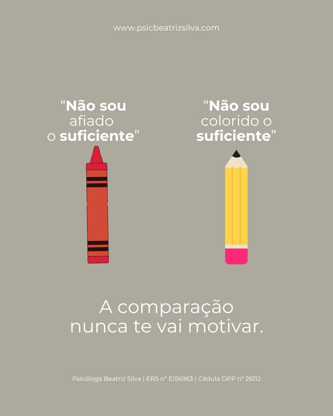 💭 A comparação parece, à primeira vista, uma forma de te motivares.
🚨 Mas, na verdade, é um dos hábitos mais nocivos para a tua saúde mental, especialmente, no que diz respeito à relaçã