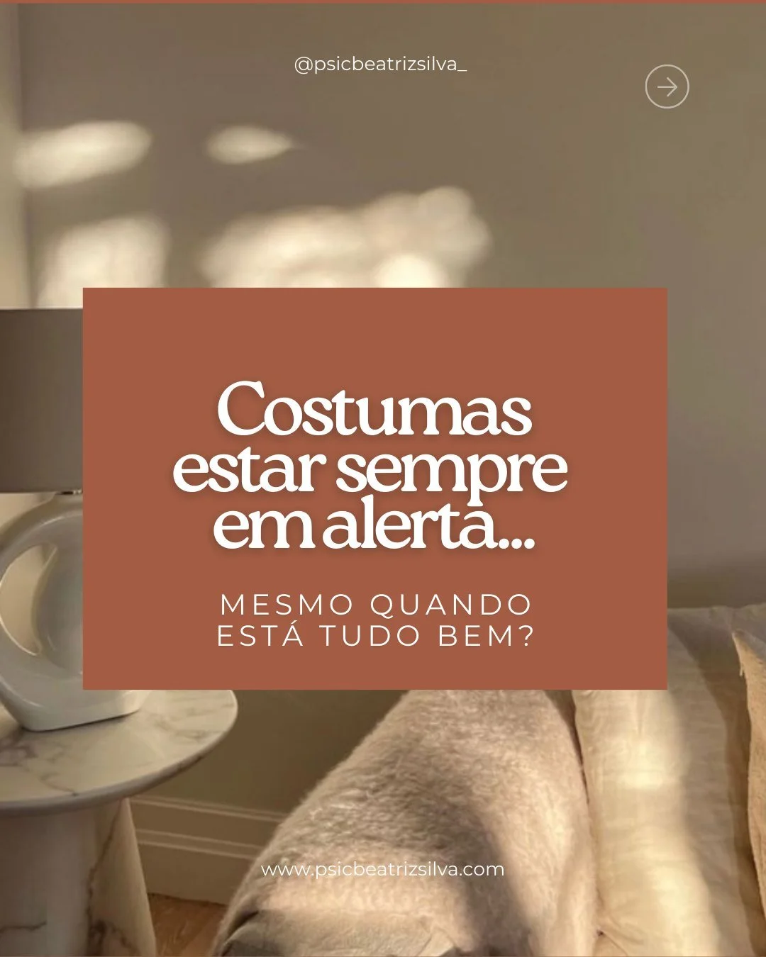 🧠 Viver em alerta constante n&atilde;o &eacute; normal. 

🌱 O estado de alerta deriva da ansiedade, uma fun&ccedil;&atilde;o que existe para garantir a nossa sobreviv&ecirc;ncia. 

🦋 Mas se passa a ser o teu estado de funcionamento, pode significa