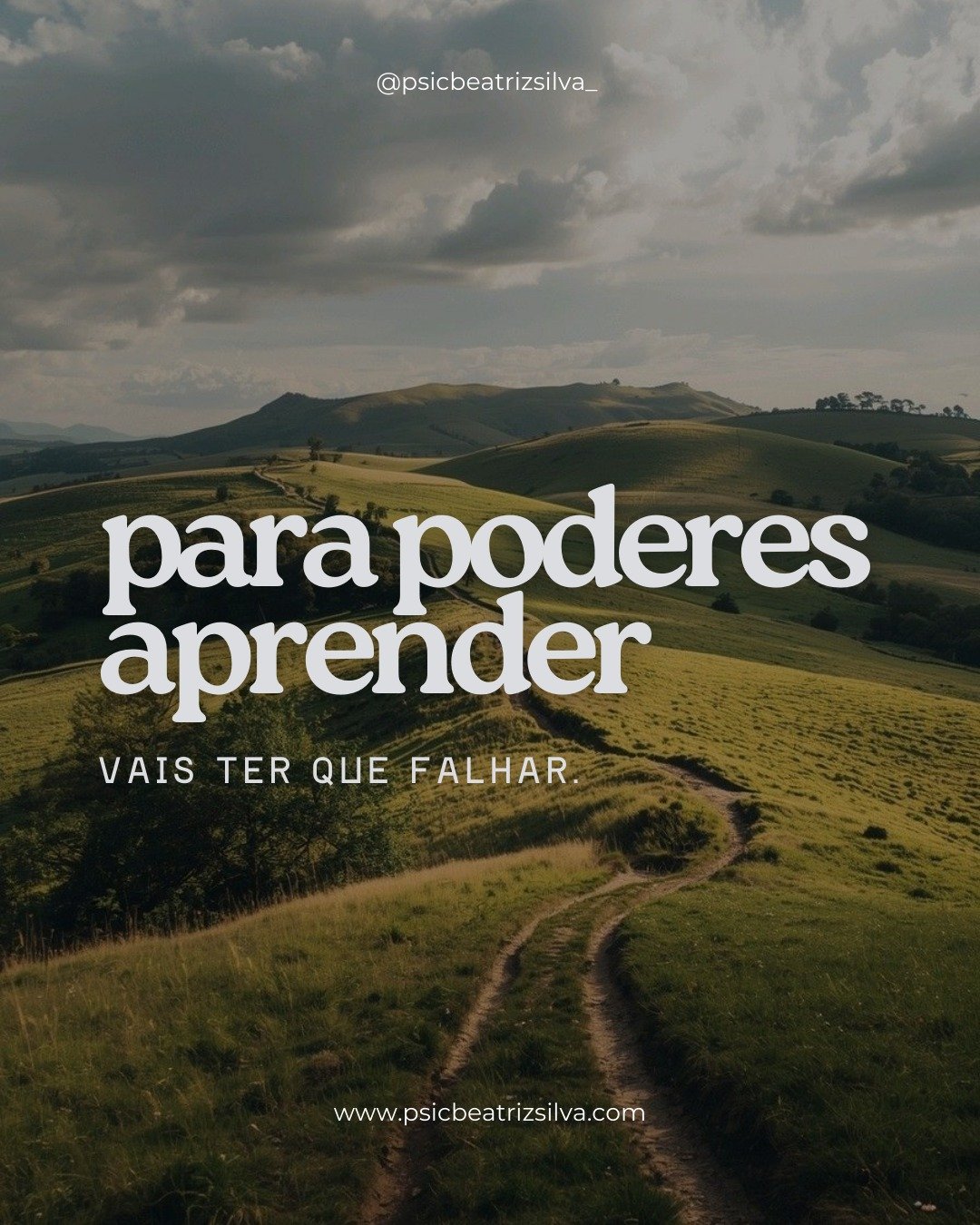 🌾 Falhar n&atilde;o costuma fazer parte da ideia que temos de crescimento. Queremos evoluir sem retrocessos, aprender sem errar, crescer sem desconforto.

🌾 Mas aprender implica experimentar. E experimentar implica falhar, ajustar, voltar atr&aacut
