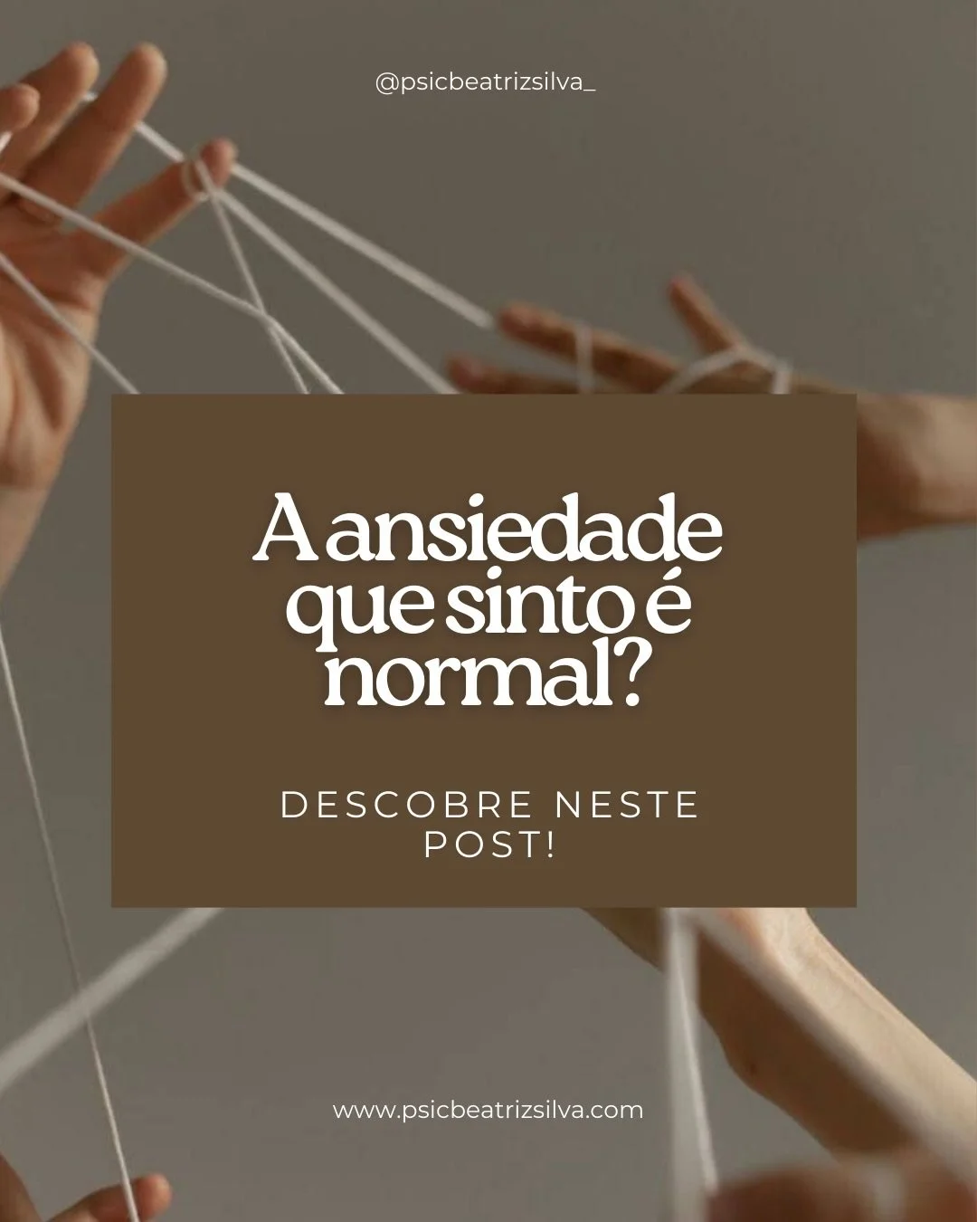✨ A ansiedade n&atilde;o &eacute; o problema.

Ela &eacute; uma resposta natural do teu c&eacute;rebro para te proteger.
O teu corpo ativa um &ldquo;alarme&rdquo; sempre que percebe perigo, mesmo quando esse perigo n&atilde;o &eacute; real, mas apena