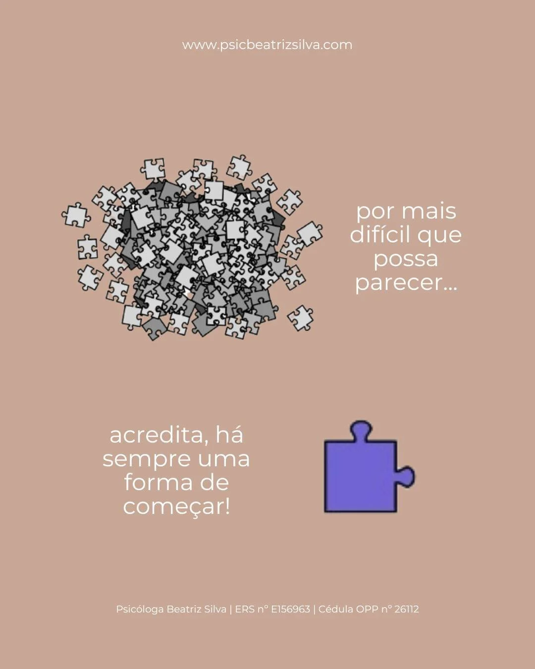 🧩 &Agrave;s vezes sentes que tens tudo espalhado dentro de ti, como se n&atilde;o soubesses por onde come&ccedil;ar ou como organizar o que est&aacute;s a sentir. E isso pode dar a sensa&ccedil;&atilde;o de que &eacute; imposs&iacute;vel sair desse 