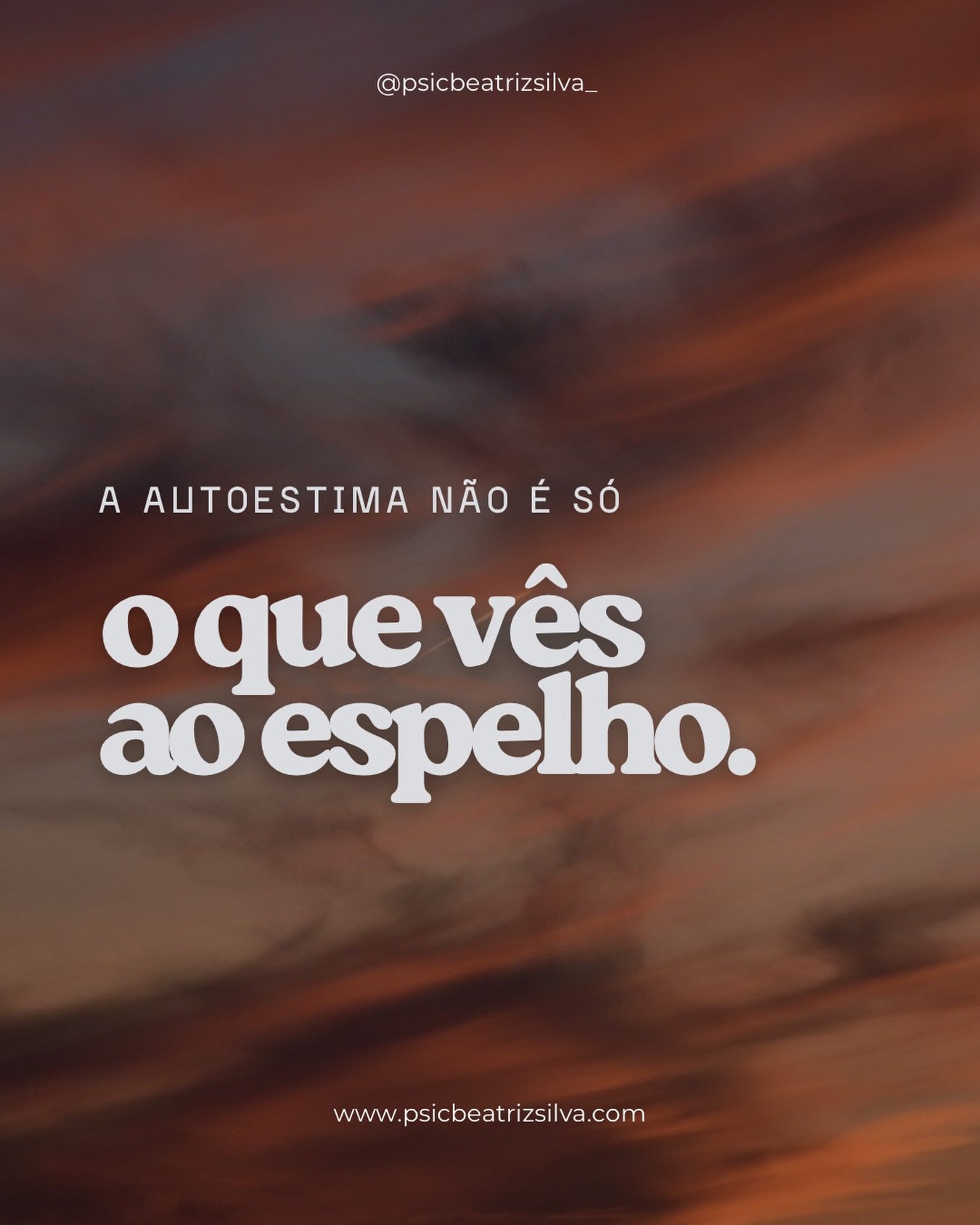🤍 Quando pensas em autoestima, &eacute; prov&aacute;vel que a associes &agrave; imagem, ao corpo, ao que v&ecirc;s ao espelho. Mas a autoestima &eacute; muito mais do que isso.

🌿 A forma como falas contigo quando falhas. A forma como te tratas qua