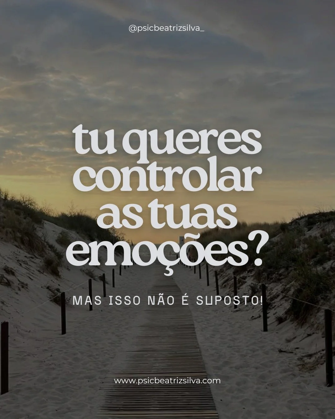 🧠 Muitas vezes, chegamos &agrave; terapia com um objetivo muito claro: &ldquo;quero deixar de sentir isto.&rdquo;

Queremos controlar a ansiedade. Controlar a tristeza. Controlar a raiva. Controlar o medo.

Mas as emo&ccedil;&otilde;es n&atilde;o fo
