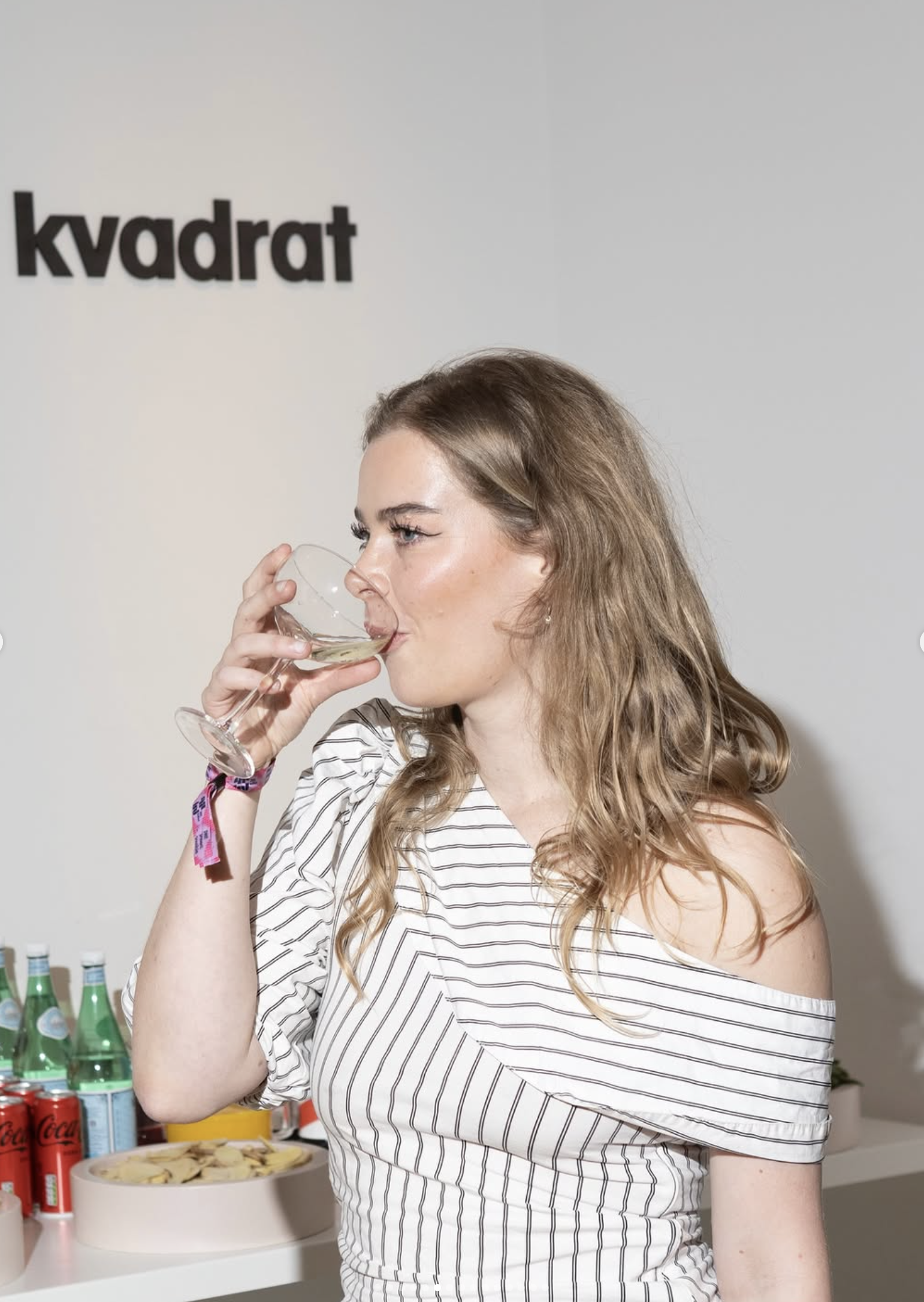 Simone Smelt at the FEST x Kvadrat design party she hosted, speakers were rive roshan and amsterdam architects