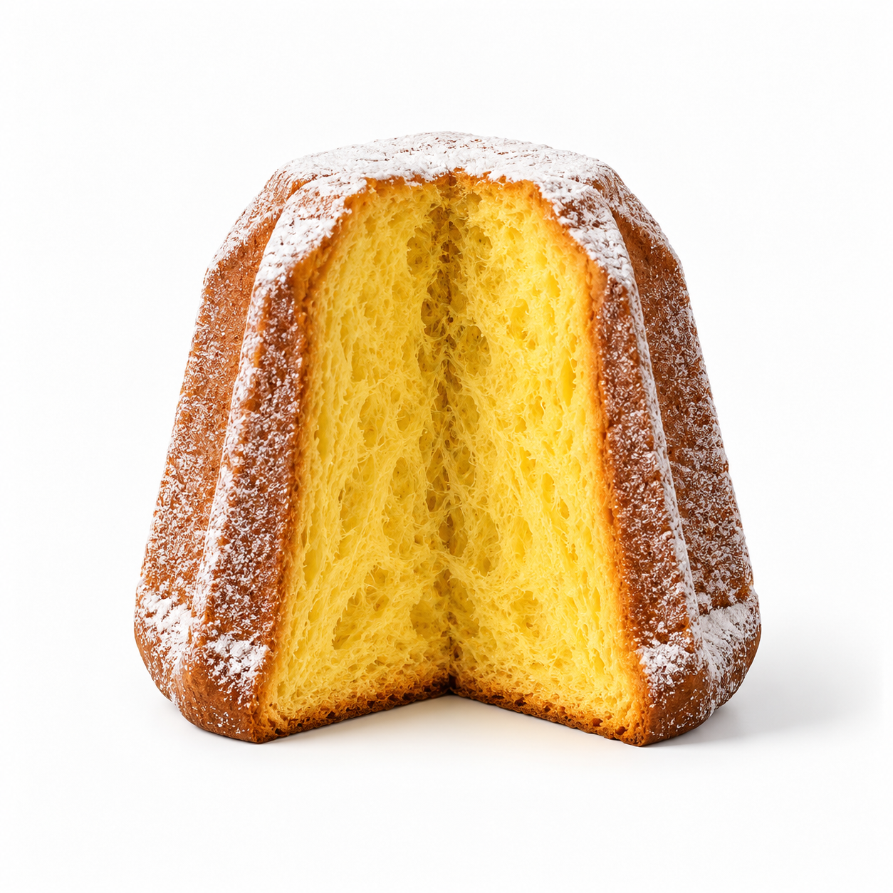 Sliced Golden Pandoro with Powdered Sugar.png