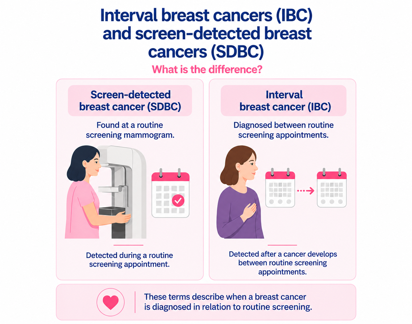 Understanding breast cancers found between screening visits