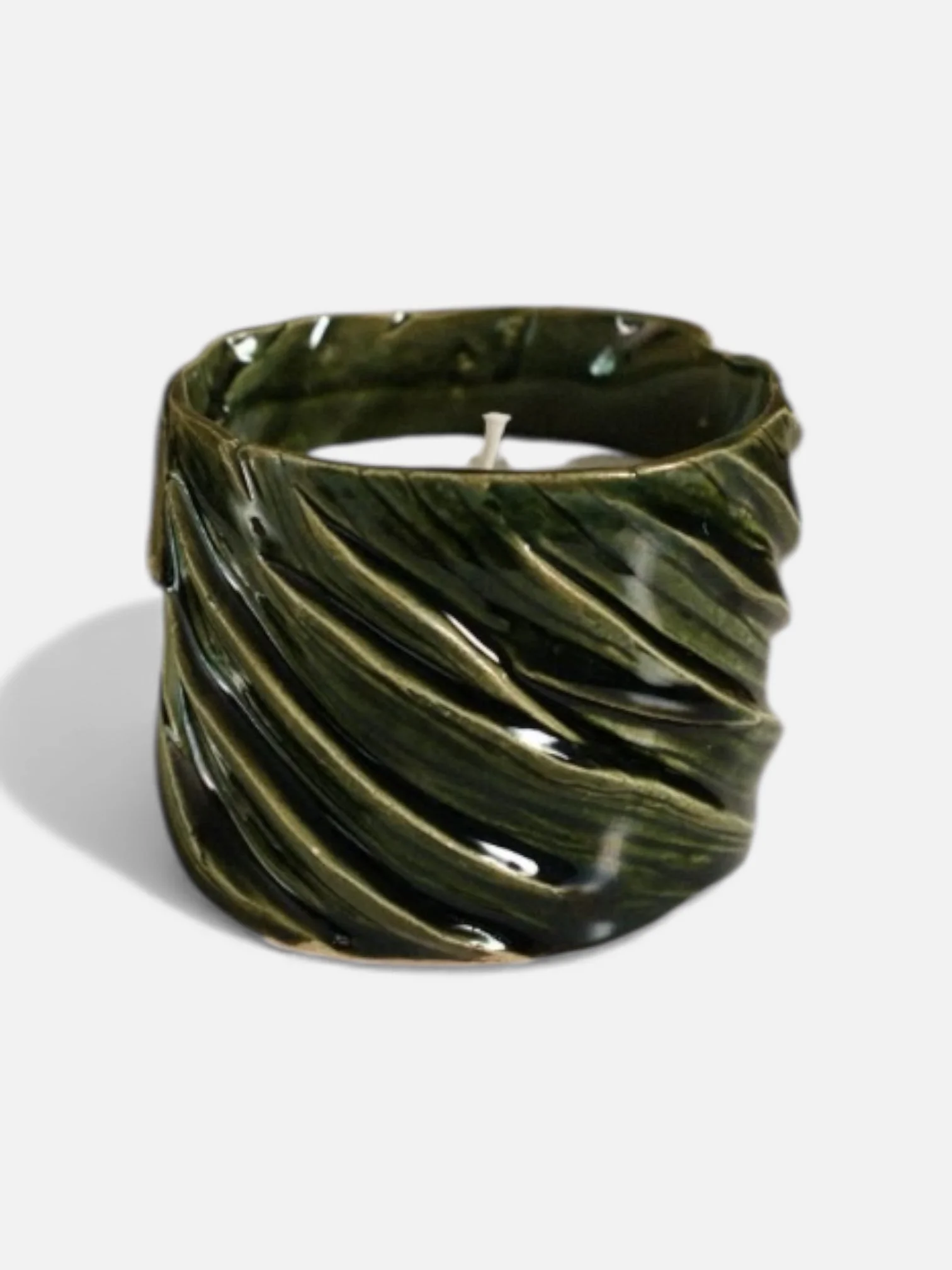 Ribgrass Draped Candle