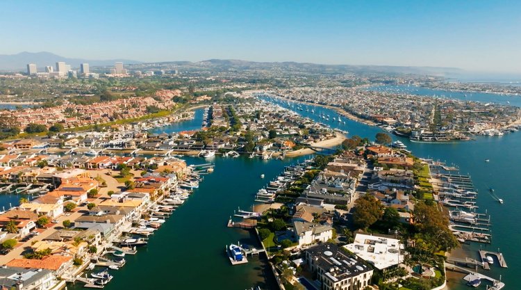 Aerial view of Orange County, CA