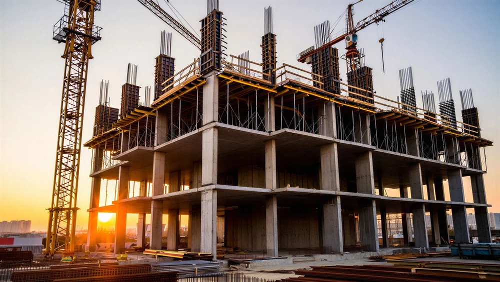 Modern building under construction