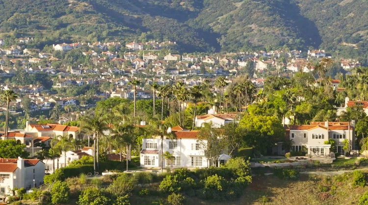 Aerial view of Calabasas, CA