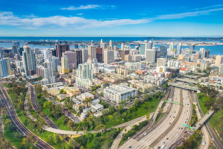 Aerial view of San Diego, CA