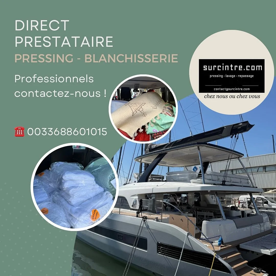 Pressing - Repassage - Aqua nettoyage - blanchisserie - tapis - r&eacute;novations similicuir er cuir 

Service aux professionnels , collecte et livraison 

#tenuesprofessionnelles 👖
#yachting 🛥️

#nautisme ⚓️
#campings ⛺️
#hotels 🏨
#collectivit&e