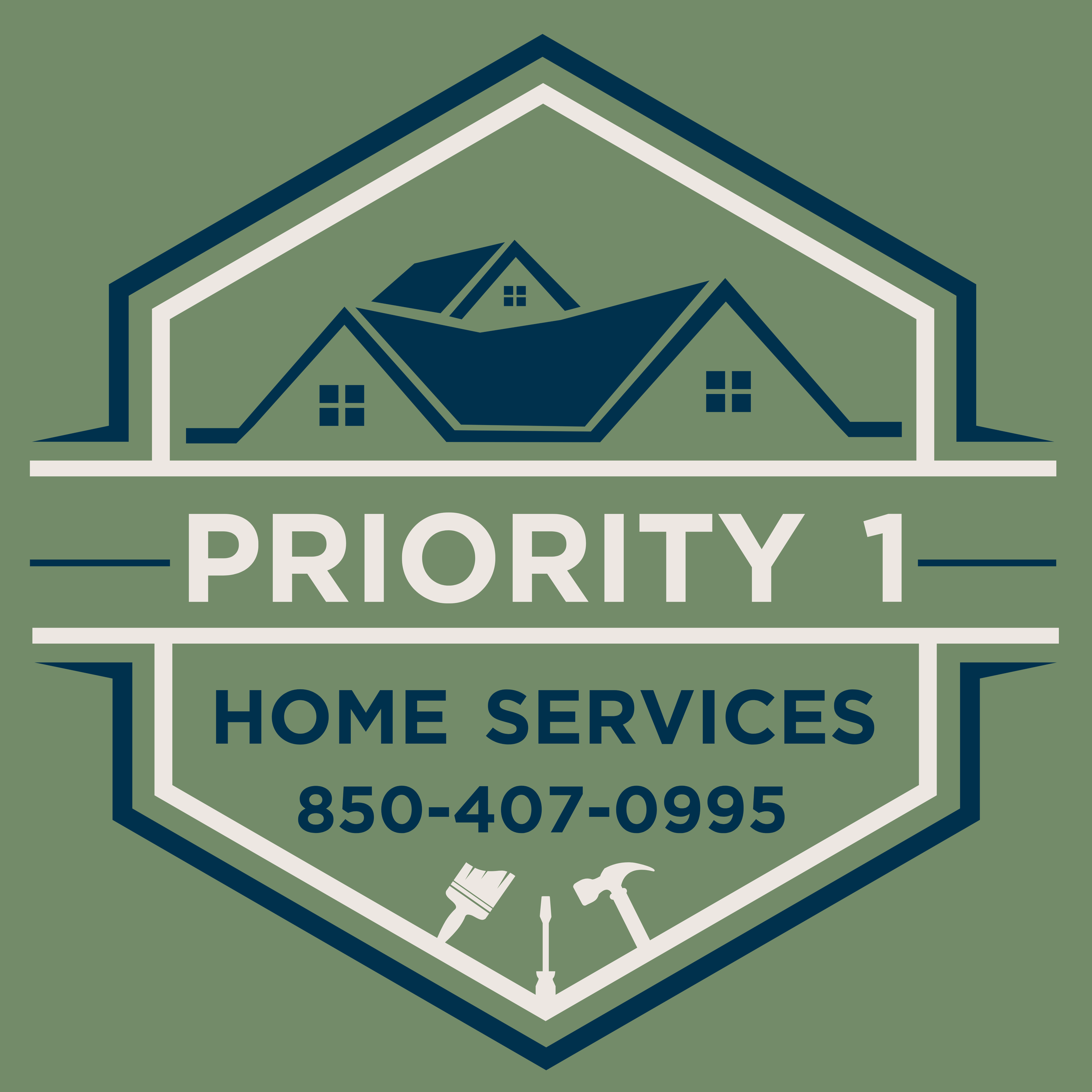 Priority 1 Home Services logo serving Santa Rosa and Escambia Counties