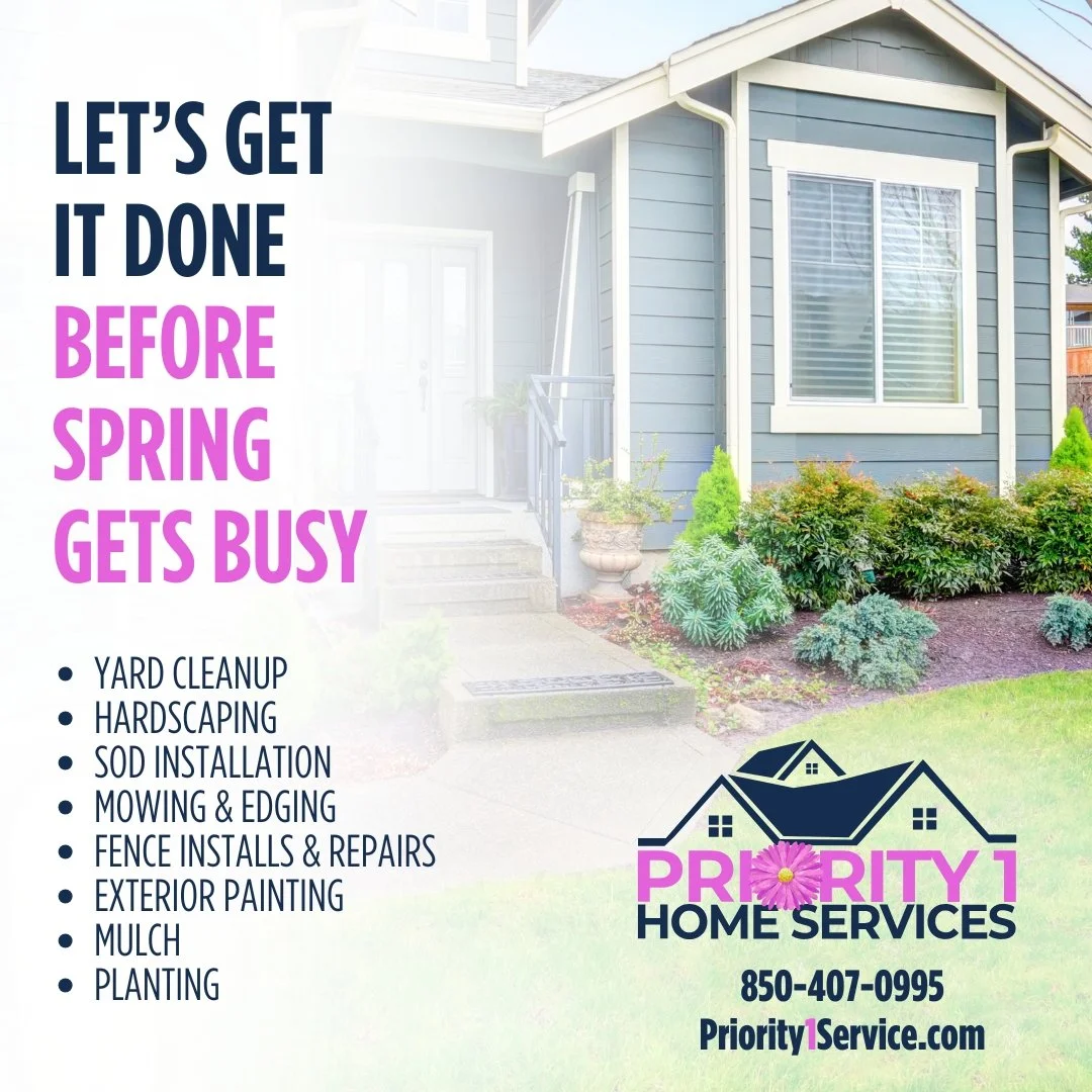 Spring is the time to hire Priority 1 for all your exterior projects.