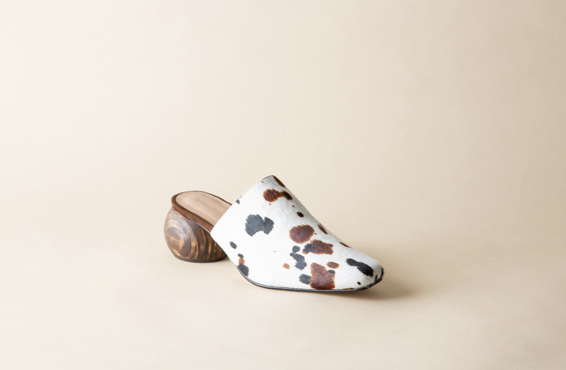 Cow Print Pony Hair Mule -- Huma Blanco