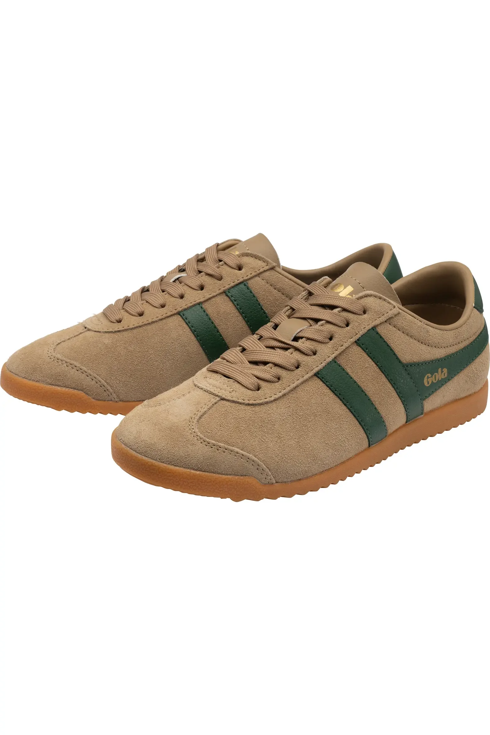 Suede Trainer in Light Caramel/Evergreen/Gum -- Gola