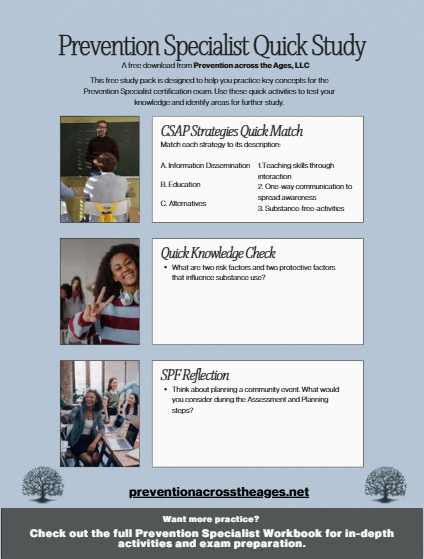 Prevention Specialist Quick Study