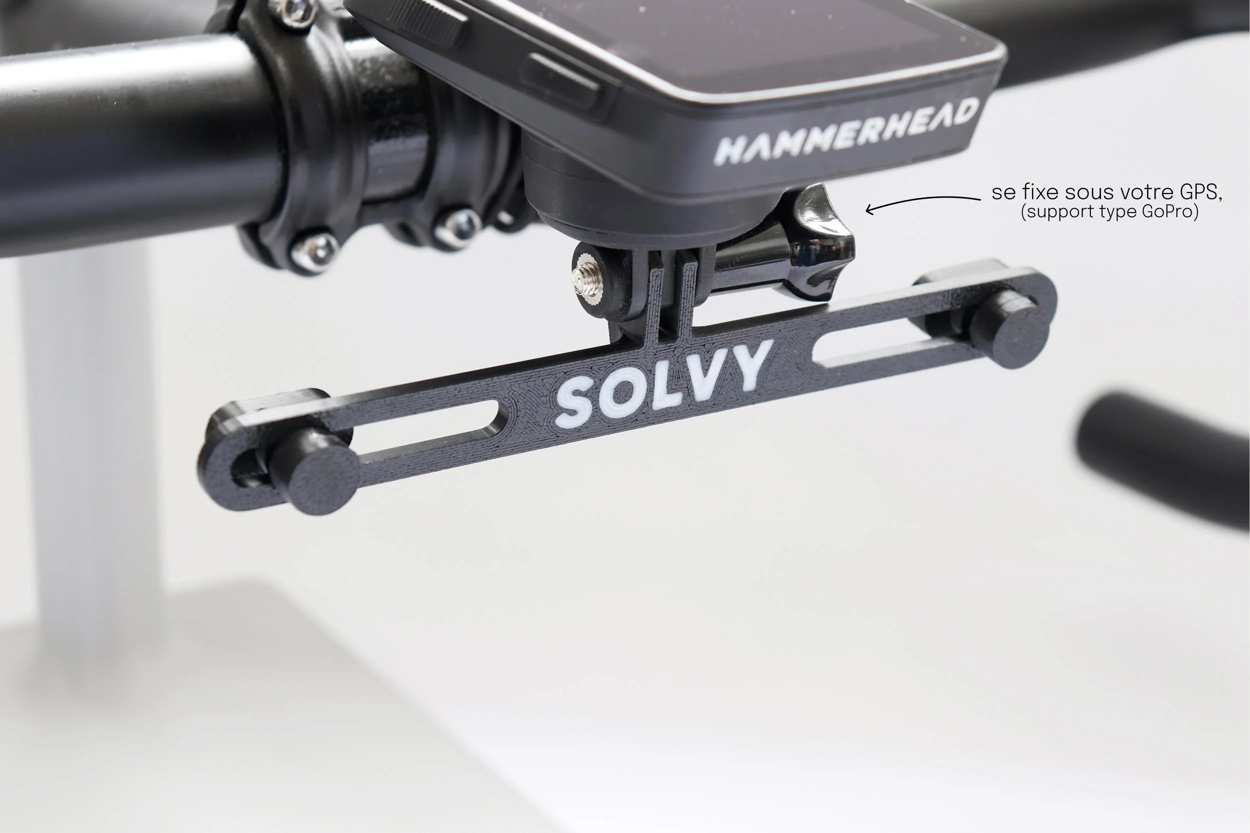 Support plaque de cadre numéro dossard aéro - type GoPro - course vélo & aérodynamisme - SOLVY BIKE