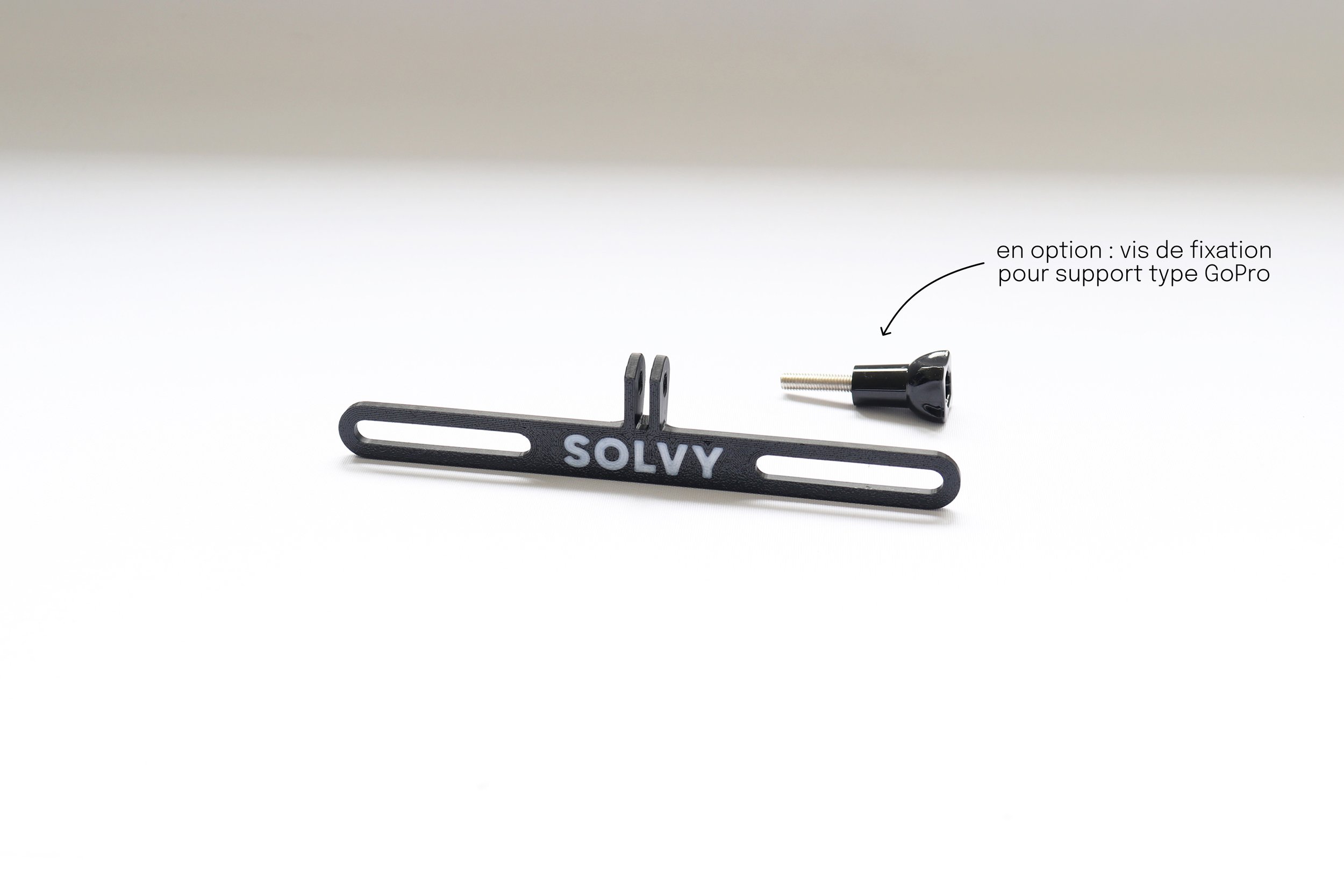 Support plaque de cadre numéro dossard aéro - type GoPro - course vélo & aérodynamisme - SOLVY BIKE