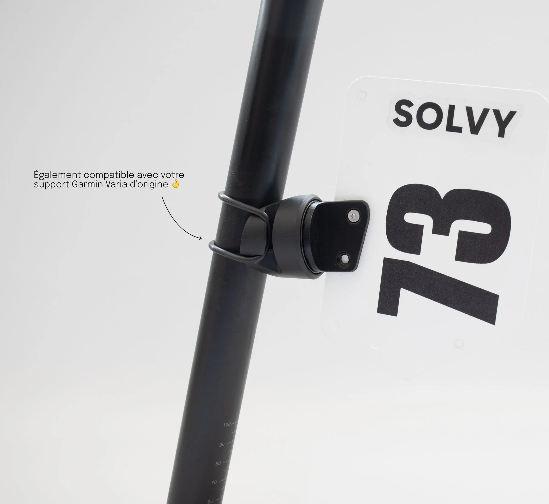 Support plaque de cadre numéro dossard UCI compatible GARMIN - course vélo & aérodynamisme - SOLVY BIKE