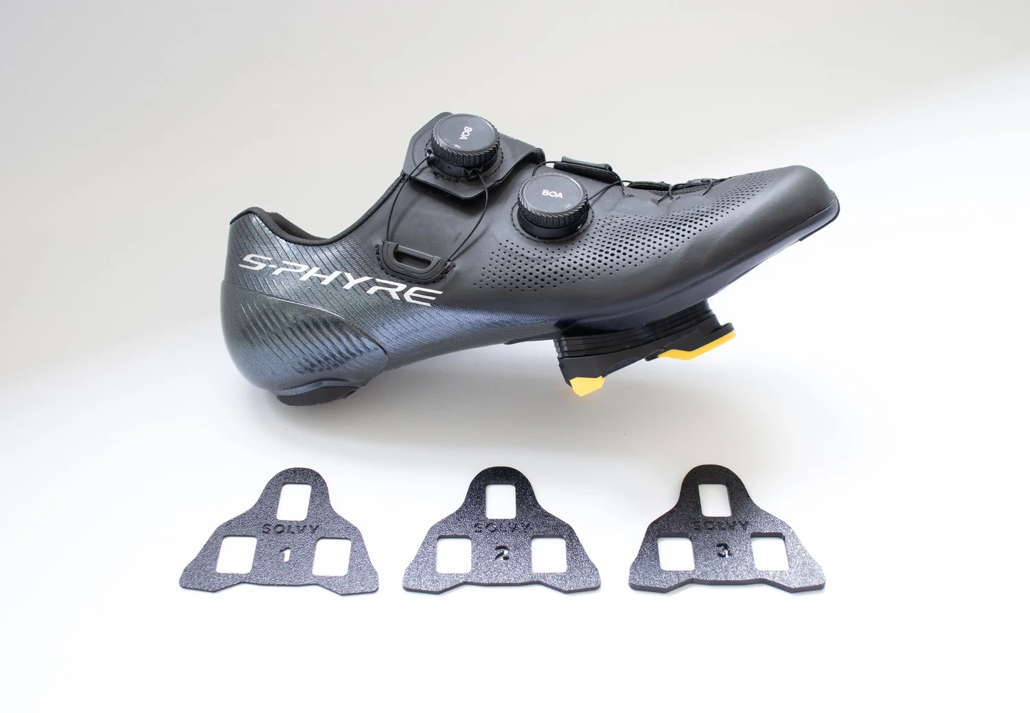 AzureRay Cales SPD Pour Pédales Vélo Route – Compatibles SPD-SL, Antidérapantes, Flottement 6°, Jaune
