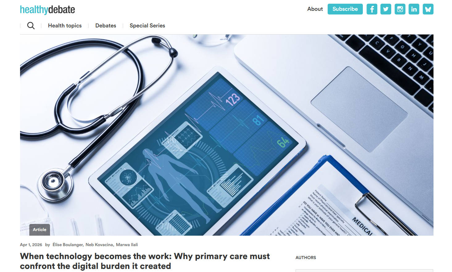When technology becomes the work: Why primary care must confront the digital burden it created