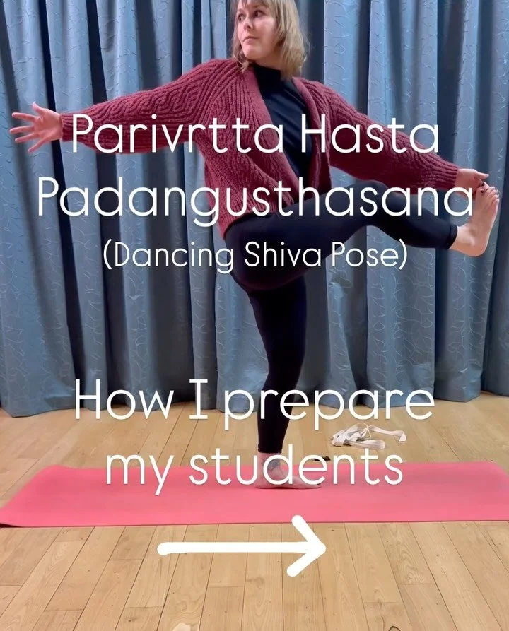 This week&rsquo;s focus was building toward Parivrtta Hasta Padangusthasana (Dancing Shiva / Revolved Hand to Big Toe Pose).

Throughout the class, I wove in subtle preparation and foreshadowing to help our bodies feel ready for the peak balance late