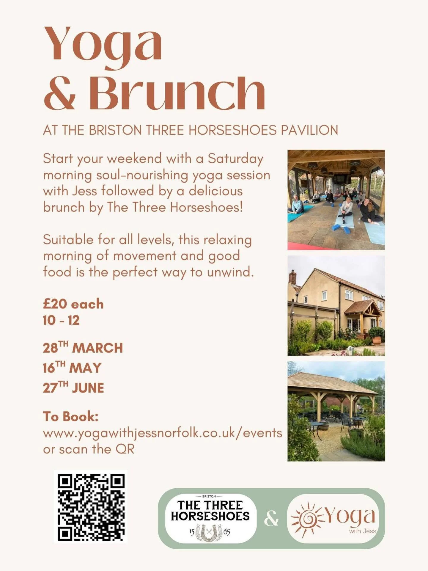 Spring dates for Yoga and Brunch at the @bristonhorseshoes are out! A wholesome way to start your weekend 🧘&zwj;♀️🥐☕️🌿

Come with a family member, friend or by yourself, there is always a lovely bunch of people! 

Head to my website (link in bio) 