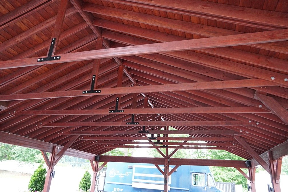 30x40 Large Wood A-Frame Pavilion Ceiling