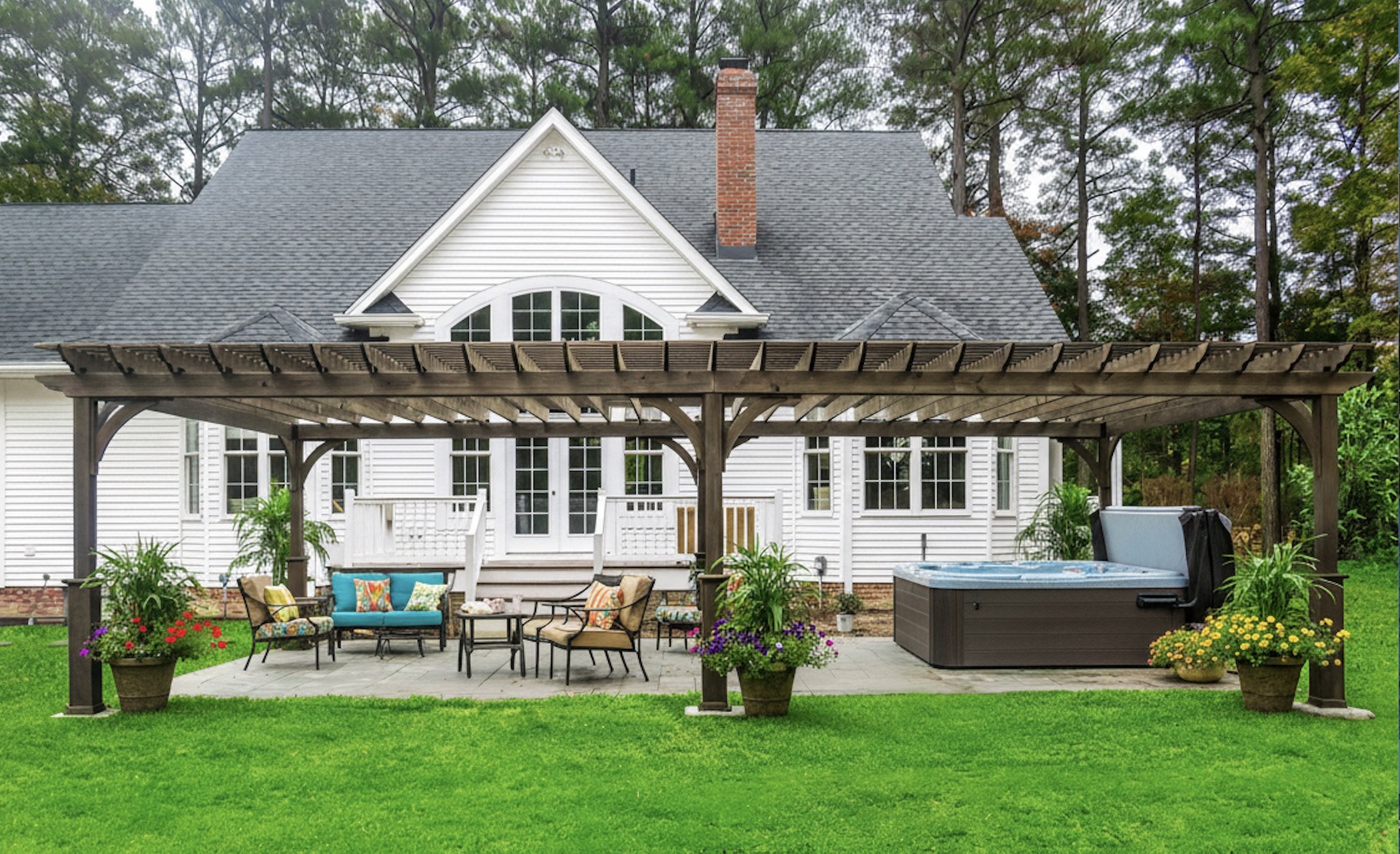 16x32 Elegant Wood Pergola w/Superior Post Skirts