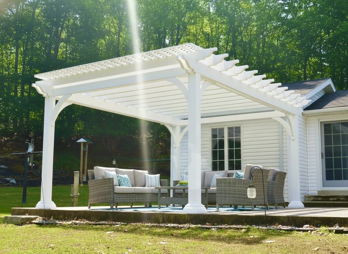 12x18 Elegant Vinyl w/8" Posts and Lattice